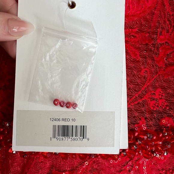 NWT Mac Duggal Gown 12406 Corset Floral Embroidered dress in Red Size 10 - Picture 10 of 10